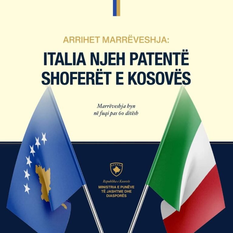 Italia njeh patentë shoferët e Republikës së Kosovës