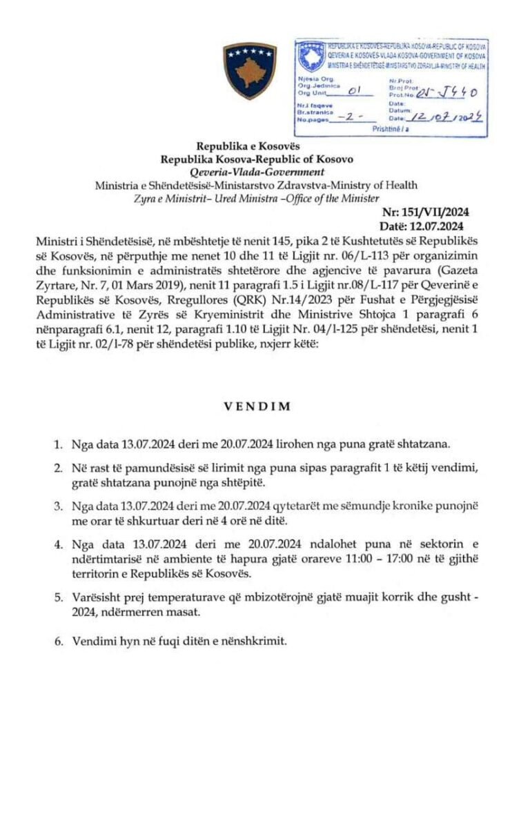 Personat me këto semundje janë të obliguar të punojn vetëm 4 orë