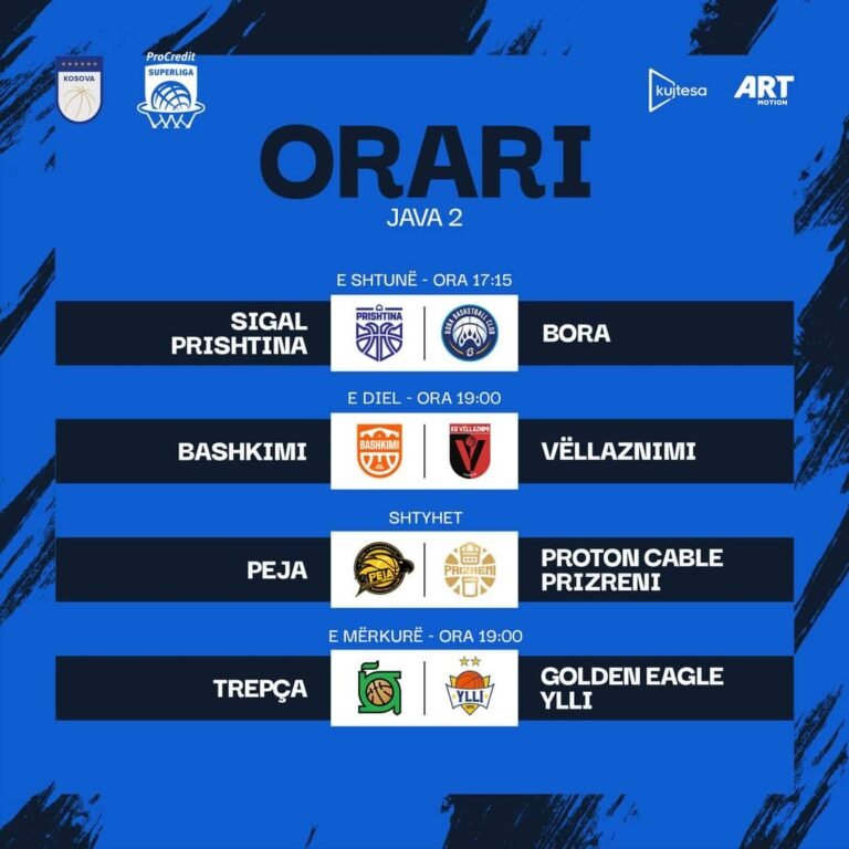 Derbi i Kryeqytetit 🏀🏀⛹️Java e dytë në ProCredit Superligën e Kosovës në basketboll do të dhurojë sfida interesante.