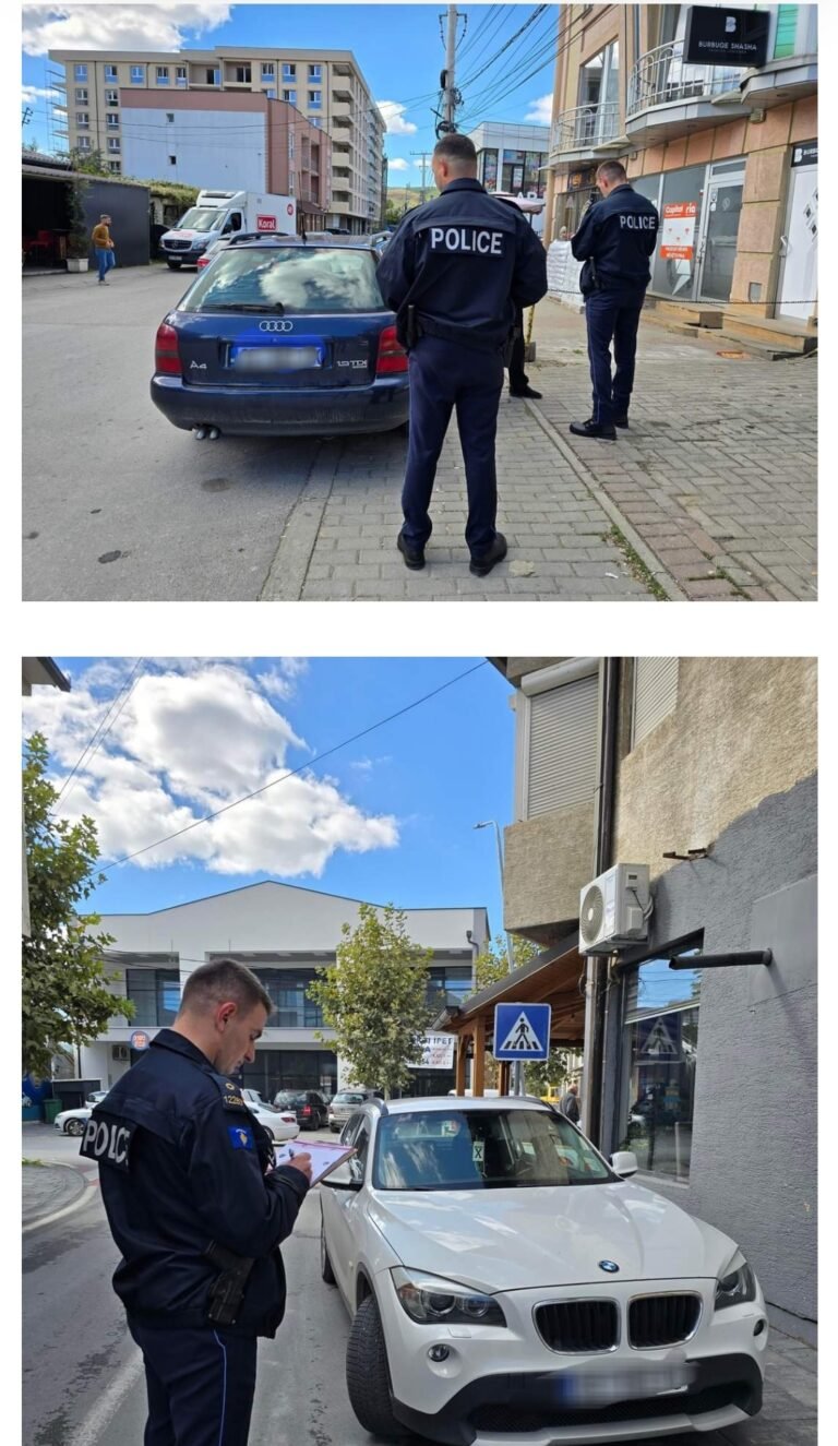U parkuan në trotuare, policia në Shtime shqipton 15 gjoba ndaj shoferëve