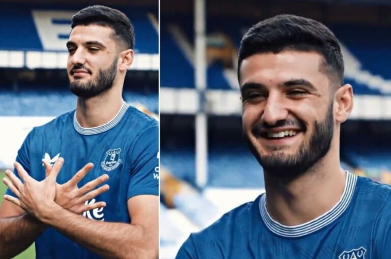 Armando Broja prezantohet te Evertoni me shqiponjë