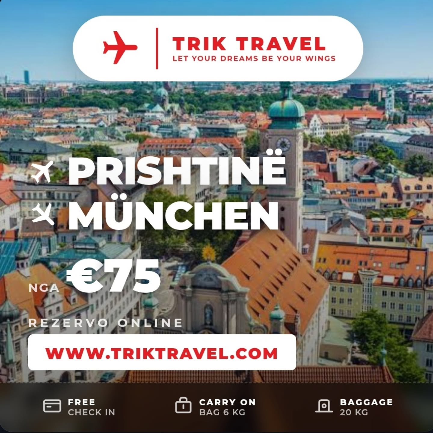 Fluturime Direkte Prishtinë Munchen me çmime të lira - Trik Travel