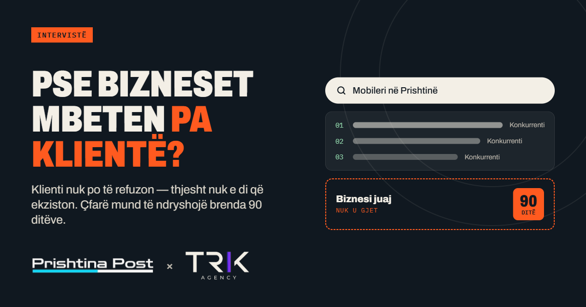 Bizneset në Kosovë po humbin klientë pa e ditur pse — “Problemi nuk është produkti, por mungesa e dukshmërisë online”