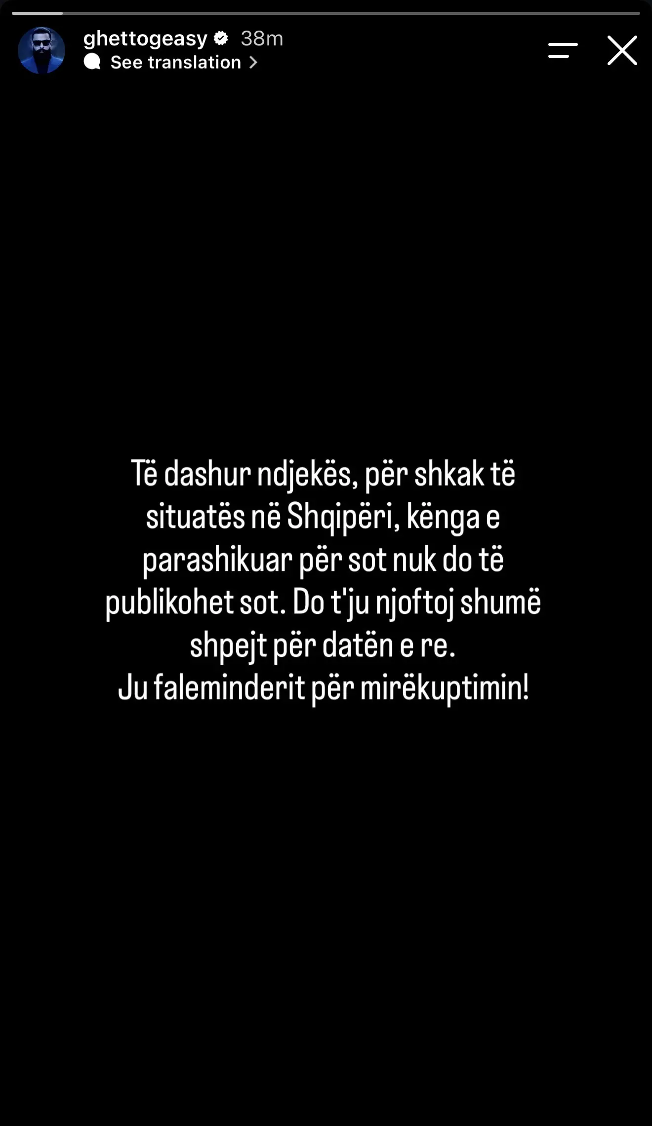 Ghetto Geasy shtyn publikimin e projektit të ri për shkak të situatës në Shqipëri